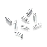 100pcs Silver End Caps Endcap Barrel beads for 1.5mm-2mm Cords Beading Wire for Jewelry Craft Making CF223