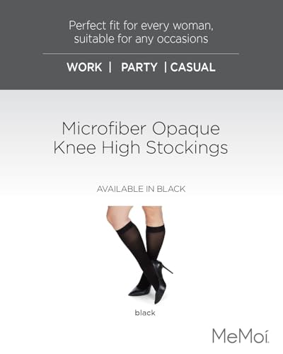 MeMoi Women's Microfiber Opaque 60 Denier Knee Highs2