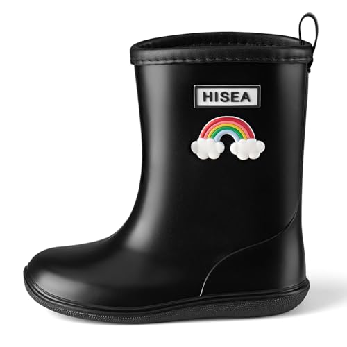 HISEA Toddler Rain Boots Waterproof, Baby Kids Short Rubber Rain Shoes Lightweight for Boys Girls