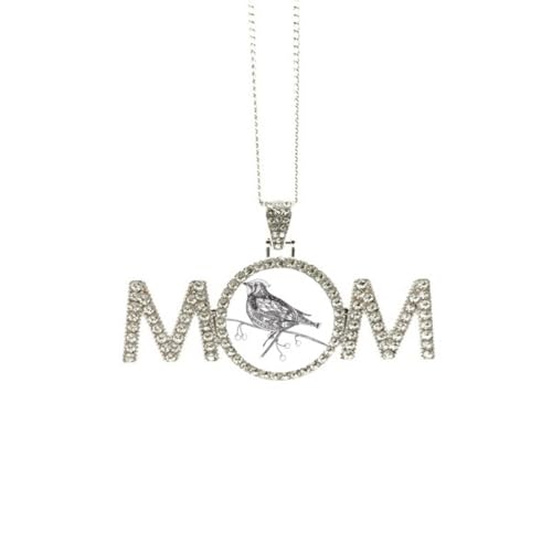 Petit collier peinture oiseau ligne volante pour bijou d'anniversaire maman