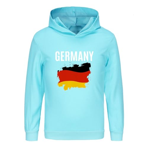 Children Long Sleeve Hooded Sweatshirts Boys Girls German English Print Hoodies Pullover Tops (BU1, 11-12 Years)