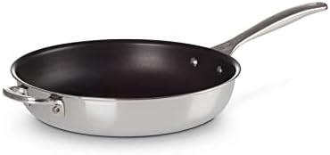 AHUFGN Edelstahlpfanne Klappbar - Antihaftbeschichtet Mit Abnehmbarem Griff 12cm