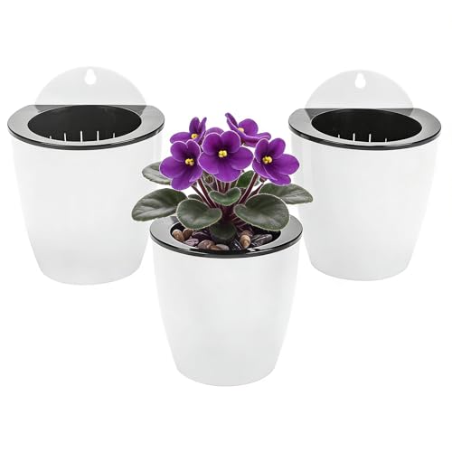 3 Pack Self Watering Wall Hanging Planter Pots Vertical Garden Window Hang...
