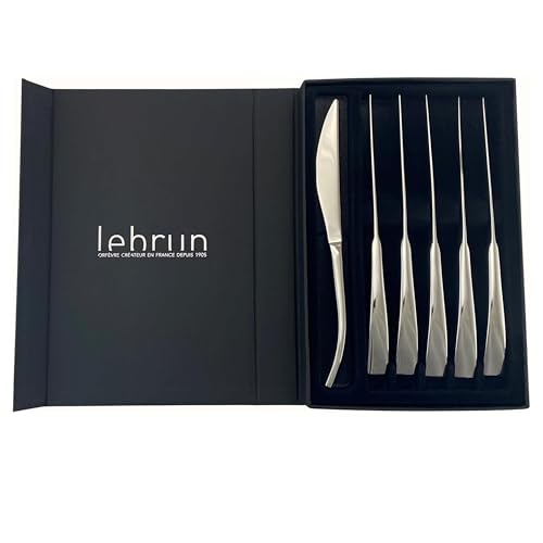 Lebrun RAPACE Couteau Steak Lot de 6 Couteaux Steak Inox Manche Confort - Couteau Cuisine - Couverts de Table - Couteaux et Ustensiles de Cuisine