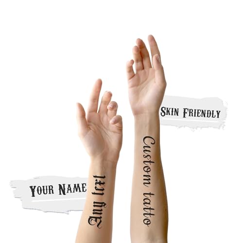 Custom Temporary Tattoo for Adults with Personalized Text Name, Fake Tattoo Sticker for Women and Men, Custom Name Tattoo