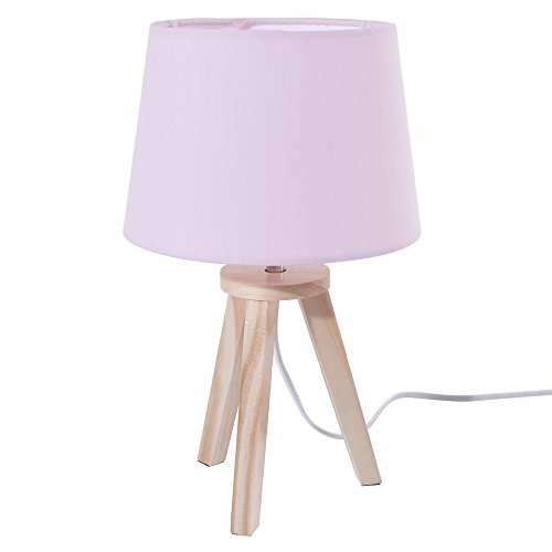 Atmosphera Lampe scandinave 3 Pieds en Bois Rose
