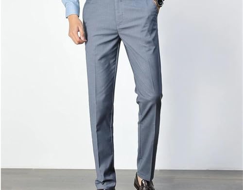 Mens Straight Business Dress Pants High Waisted Wrinkle Free Office Formal Casual Suit Trousers2
