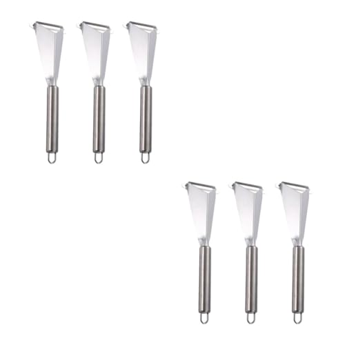 PRETYZOOM 2 Juegos Cuchilla De Empuje Triangular Cortador De Tenedor De Sandía Sacapuntas De Frutas Picador De Frutas Melón Piña Limón Cortador De Uva Acero Inoxidable Silver 3 Piezas * 2