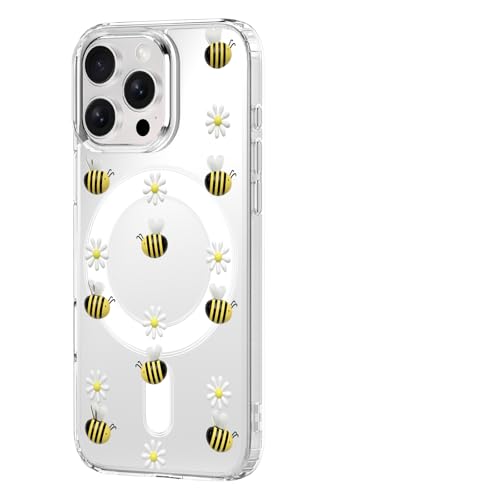 Coque compatible MagSafe iPhone 15 Pro antichoc en TPU souple floral