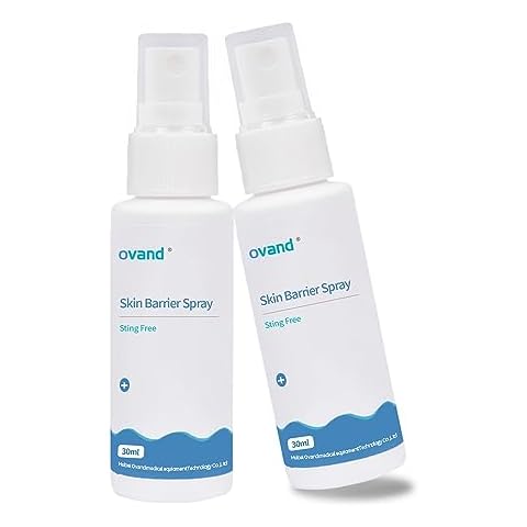 ovand 60ml Ostomy Skin Barrier Spray, No-Alcohol No-Sting Ostomy Care Skin Barrier Spray Colostomy Supplies Accessories Cover
