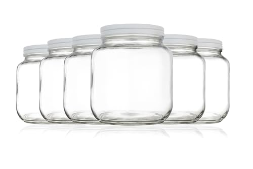 Image of kitchentoolz Half Gallon Glass Mason Jar Wide Mouth with Airtight Metal Lid - Safe for Fermenting Kombucha Kefir - Pickling, Storing and Canning- BPA-Free Dishwasher Safe Made in USA(6)
