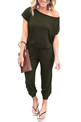 Image of PRETTYGARDEN Jumpsuits for Women 2026 Summer Dressy Off Shoulder Romper Spring Vacation Travel Lounge Outfits Clothes