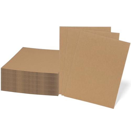 Image of RLAVBL 50 Pack 9x12 Corrugated Cardboard Sheets, Flat Cardboard Inserts for Shipping, Mailing, Packing, DIY Crafts