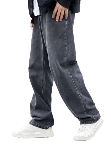 Floerns Men's Loose Fit Straight Leg Denim Jeans Casual Wide Leg