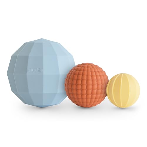 mushie Silicone Nesting Spheres Sensory Toy (Powder Blue)