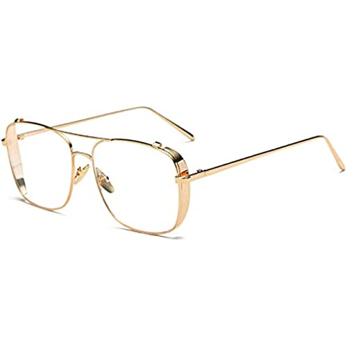 kachawoo Verres carrés surdimensionnés Steampunk en métal doré Lunettes rétro femmes années 1920 mode années 50 années 70 cosplay, Cadre doré., Large Cover