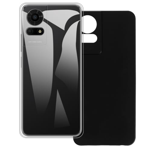 UOGNADGD 2�� TPU�P�[�X TCL 50 LE 4G �Ƃ̌݊������� �X�}�z�J�o�[ - �ϏՌ��t���L�V�u���ی�A�N�Z�T���[ �����J�b�g���H (�N���A+�u���b�N)