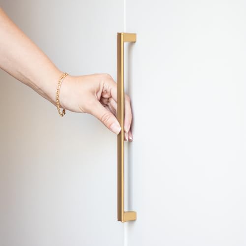 Puxador Porta Guarda Roupa Armário Grande Slim Alça 384 mm Conjunto de 10 (Preto Fosco)