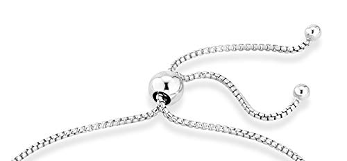 Miabella 925 Sterling Silver Or 18Kt Yellow Gold Over Silver Italian Adjustable Bolo 3Mm Round Mesh Chain Bracelet For Women Made In Italy (Sterling Silver) #TOP4