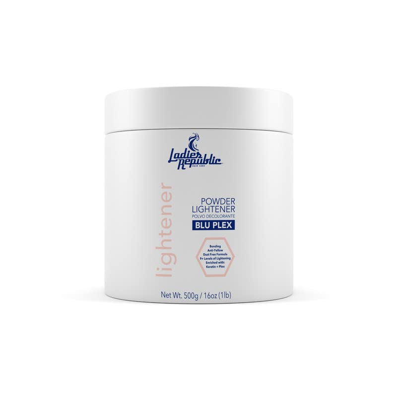 – Blu Plex Bleach Powder Lightener – Professional Hair Treatment Formula 9+ Levels of Lightening – Enriched with Plex, Hydrolyzed Keratin, and Betaine 16oz