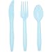 Juvale Baptism Decorations Tableware Set - 144-Piece, Blue & White, Serves 24 Guests - Disposable Paper Plates, Cups, Napkins & Cutlery - Baby Boy Baptism, Christening & First Communion Party Supplies