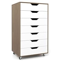 COSTWAY Rolcontainer met 5 laden, mobiele archiefkast met wielen, bure