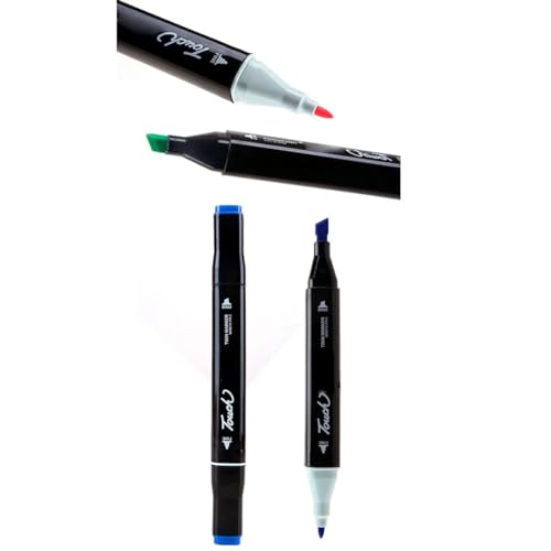 Caneta Marcador Permanente 24 Cores Estojo Ponta Dupla Desenho Pintura Arte Trabalho Escola Estudant