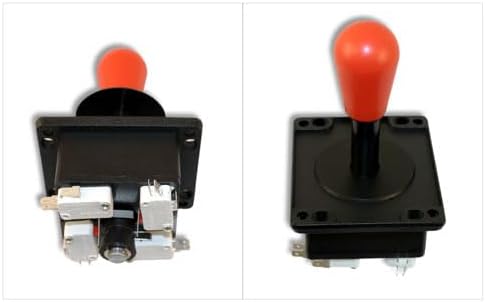 Happ Competition Style Arcade Joystick RED Switchable from 8-Way to 4-Way Operation, Elliptical Red