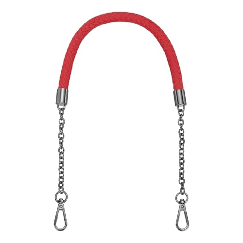 Correa de piel sintética para monedero y bolso de axila con elegante diseño trenzado rojo