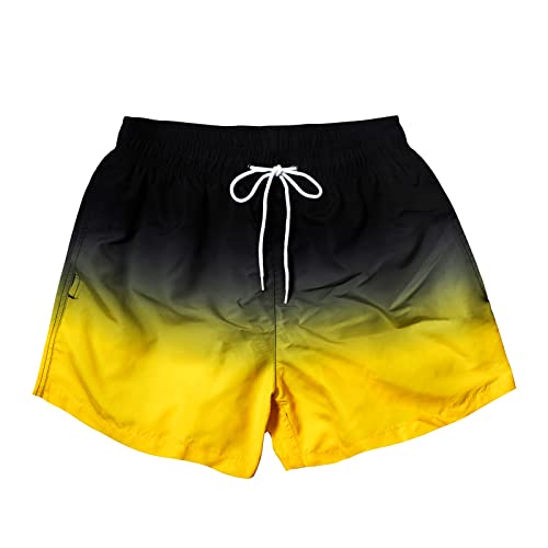 MYJAJAYI Mens Swim Shorts Quick Dry Short Swim Trunks Funny Bathing Suits 3 Inch