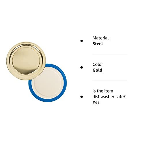 Superb Sealing Solutions Canning Lids - Mason Jar Regular Mouth Lid Toppers Fit Ball And Kerr Jars, 2.75 Inch Food Grade With Thick Seals, Usa Made, 60 Count, Gold #TOP7
