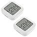 2 Piezas Mini Termómetro Digital con Higrómetro Monitor, Termómetro Higrómetro Portátil para Medición de Temperatura y Humedad del Casa Ambiente y Refrigerador, Pantalla Celsius