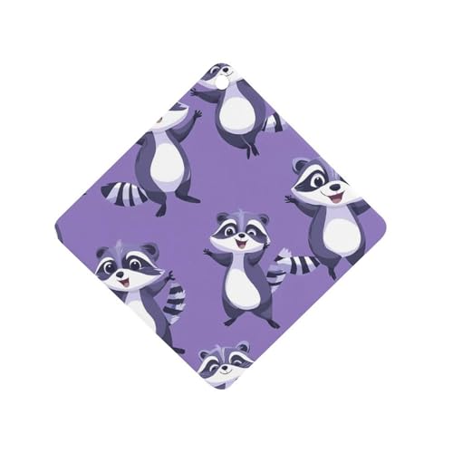 Raccoon Car Air Freshener Hanging Aromatherapy Tablets for Car Accessories Rhombus