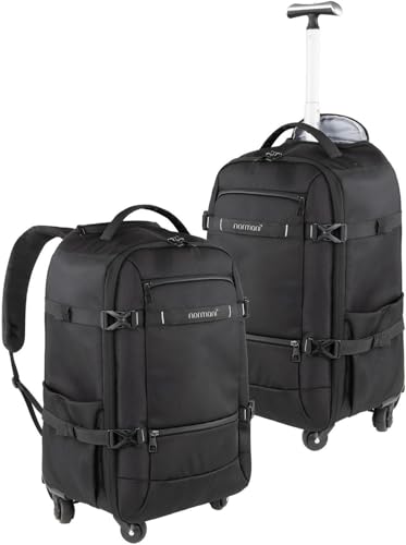 normani Reisetrolley mit Rucksack Funktion Noyon Handgepäck Tasche 37L | Reisetasche Bordgepäck Carry-On Bag mit 4 Rollen