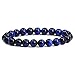 Produktbild J.Fée Damen Armband Edelstein Armband 8mm Blaues Tigerauge Armband Rundes Echte Stein Perlenarmband Damen Herren Edelstein Perlen Armband Elastisch Yoga Armband Geschenk für Mutter Vater Liebhaber