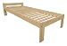 Produktbild PROSBUD Bett 80x190 cm Mit Lattenrost Bettrahmen Bettgestell Unbehandeltes Kiefernholz Naturfarbe Malma