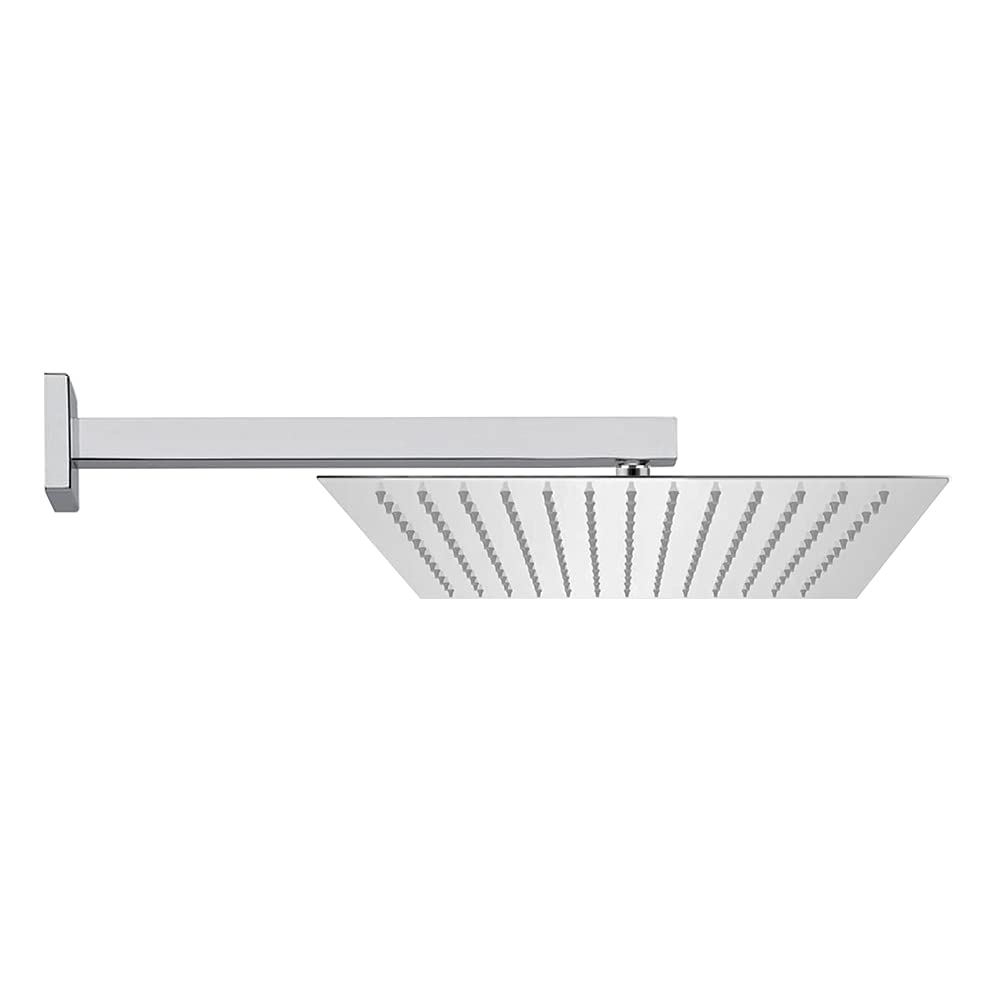 Inbagno Braccio Doccia a Parete, Design Quadrato Moderno, in Acciaio Cromato, Attacco Universale G ½” per soffione Doccia