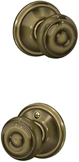 SCHLAGE F10VGEO609 Georgianischer Durchgangsknauf, antikes Messing
