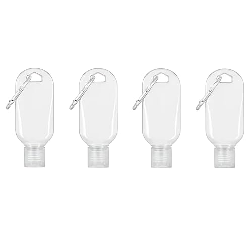 4 Pcs Portable Hot Sauce Keychain Bottles - Mini Ketchup Containers for On-The-Go - Mini Hot Sauce Bottles, Refillable Travel Size, 2oz/50ml,Sauces, Gravies and Marinades,Keychain Container