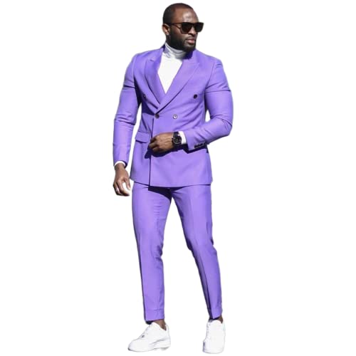 Costume double boutonnage homme avec veste de smoking à col en pointe et pantalon chic pour bal