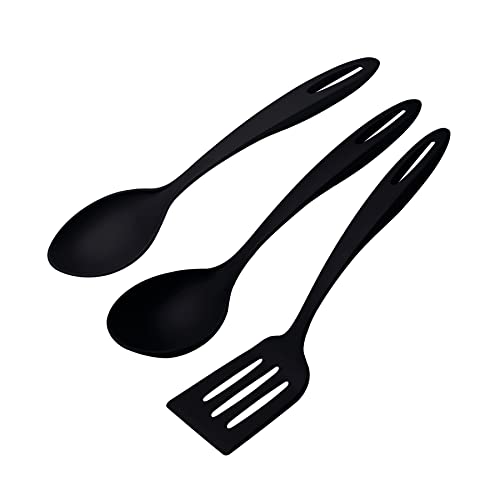 Tramontina キッチンツール 3点セット アビリティ ブラック スパチュラ おたま レードル ナイロン樹脂 耐熱 軽量 食洗機対応 ブラジル製 25199/011 TRAMONTINA