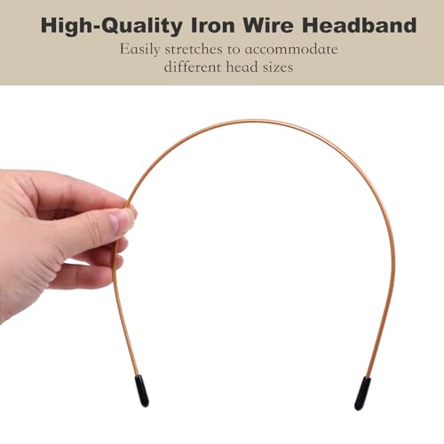 Image of 2 Pcs Metal Headbands for Women, Brown Headpiece Wire Headband Trendy & Cute, Thin Head Band Simple and Stylish Headwear Hair Accessories (Brown)