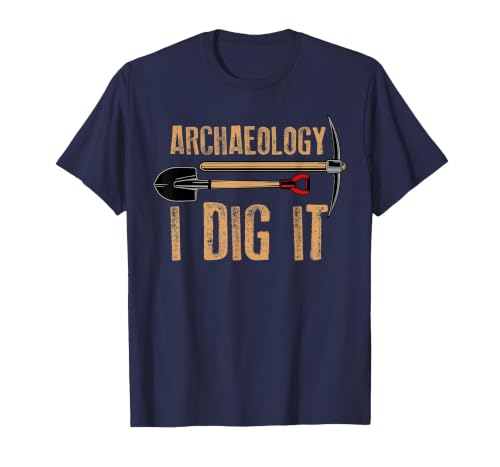 Funny Archaeology for Men Women Artifact Archaeologist Tools T-Shirt, Men, Navy Blue, Medium