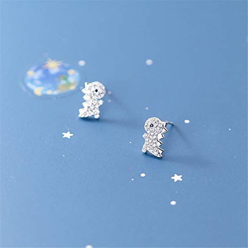 Crystal Dinosaur Stud Earrings for Teen Girls 925 Sterling Silver Pave CZ Small Cute Dragon Animal Studs Post Nickel Free Jewelry Birthday Gifts for Daughter Niece4