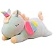 Boosns Juguete Peluche de Unicornio Caricatura de Unicornio Cojines de Peluche (Verde, 40cm)