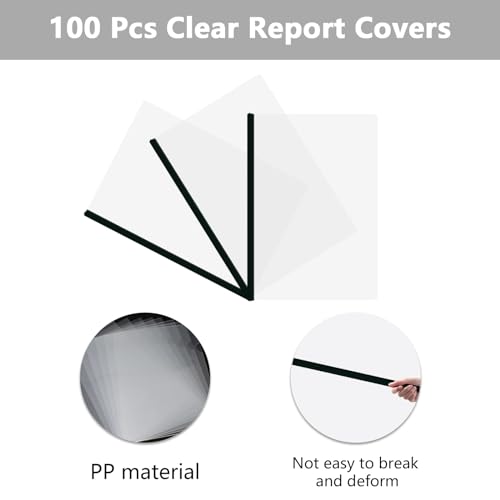 Hyuetrsa 2024312YM-01 100 Pack Clear Report Covers With Sliding Bars thumb #2