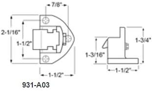 Miniatura 2 de Kason 931 Series Surfacemount Pestillo (Desplazamiento 1-18" a 1-38")