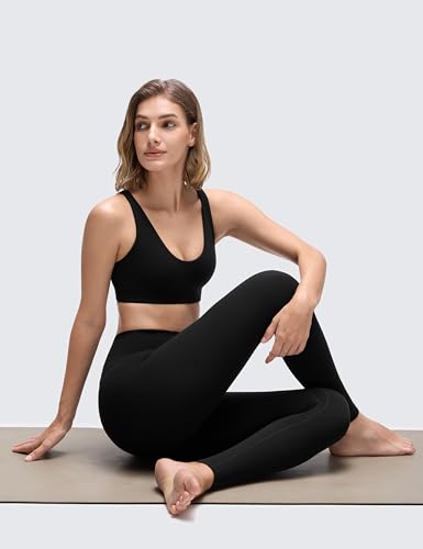 CRZ YOGA Butterluxe Soft Double Lined Sports Bras for Women Scoop Neck Adjustable Straps Yoga Crop Top Lounge Cami Non Padded4