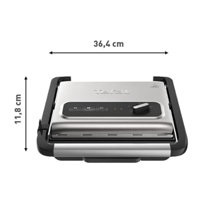 Tefal Kontaktgrill Inicio Adjust GC242D [Elektrogrill/Sandwichtoaster;fettarmes Grillen; Panini, Toasts, Steak; Gemüse, regelbarer Thermostat mit 3 Stufen; antihaftbeschichtete Grillplatten; 2000W] – Bild 3