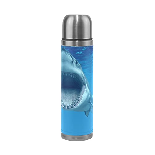 Botella de agua de acero inoxidable de tiburón con aislamiento al vacío Termo de 500 ml de viaje deportivo de té y café…